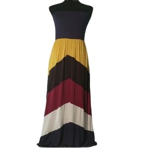 Yetts Colorful Strapless Maxi Dress Sz M
